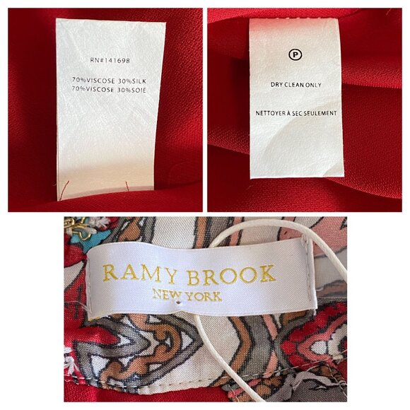 Ramy Brook Savanna High-Low Maxi Dress Red Print Silk Blend M NWT - Picture 5 of 14